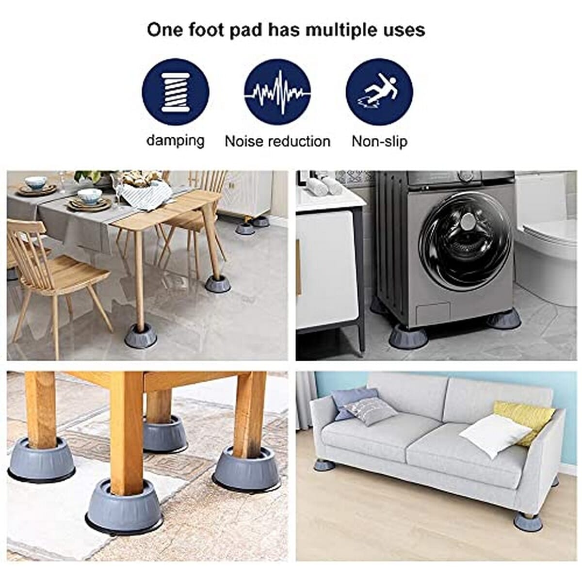 Anti Shock Washing Machine/Refrigerator Pads- 4 Pcs