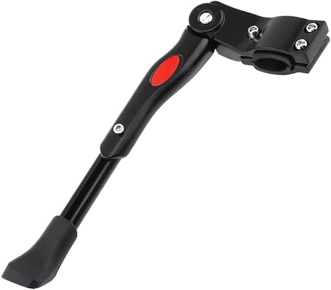 Universal Height Adjustable Bicycle Side Stand - Heavy Duty Aluminum Kickstand with Anti-Slip Rubber Feet - Fits 24"-29" MTB & Road Bikes