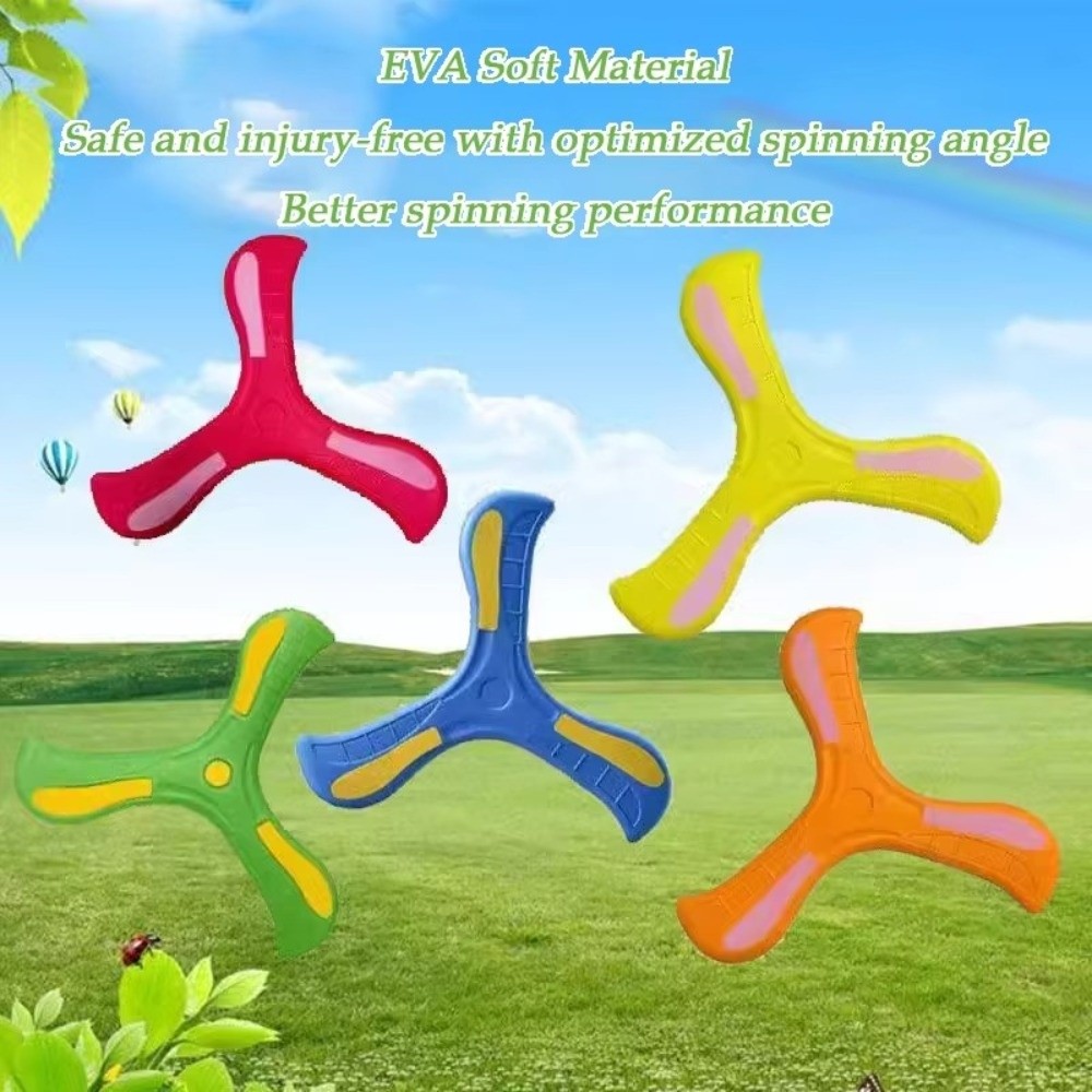 Puzzle Decompression Gift Soft EVA Luminous Boomerang Interactive 360 Degrees Returning Spinner Children Boomerang Spinner Three-Bladed Adult-kids