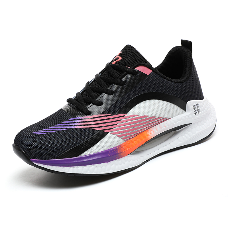 ( BLACK/PURPLE/39 ) Middle distance running shoes Mens shoes Junior ultralight sneakers arch foot air cushion shoes Students outdoor sneakers man Bles Online DZ-12A-03