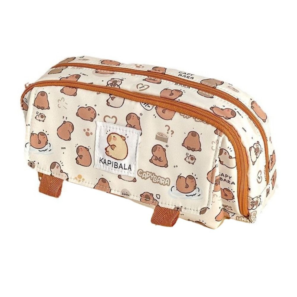 High Quality Multifunctional Pen Bag Large Capacity Capybara Stationery Bag Stationery Organizer Gift