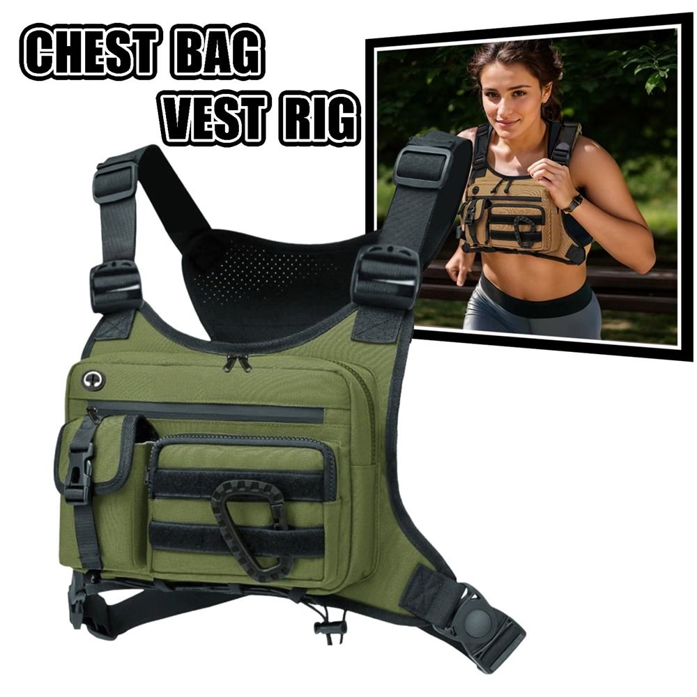 Outdoor Hiking Camping Anti-Theft Outdoor Chest Bag Adjustable Waterproof Running Vest Pack EDC Chest Pack Rig Men and Women
