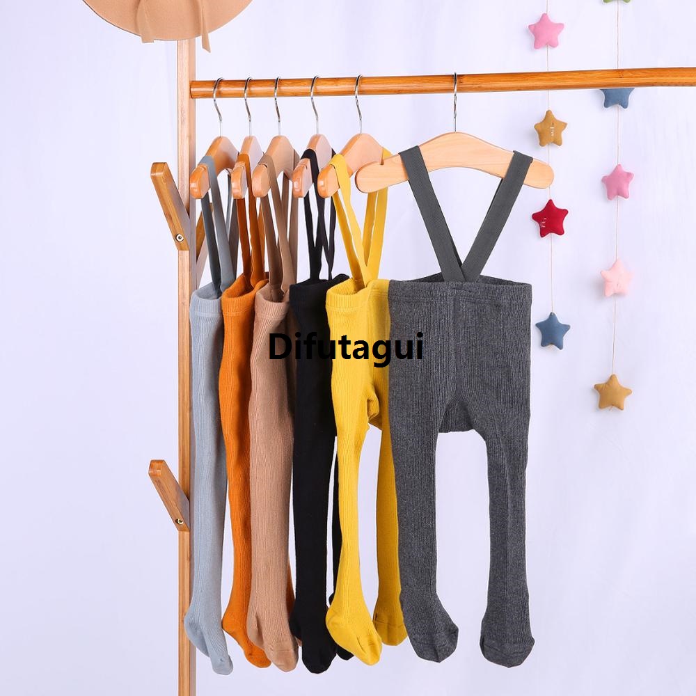 Difutagui Infant Baby Girls Boys Suspender Pantyhose Spring Autumn Cute 2025 Solid Color High Waist Bandage Overall Leggings Cotton Tights