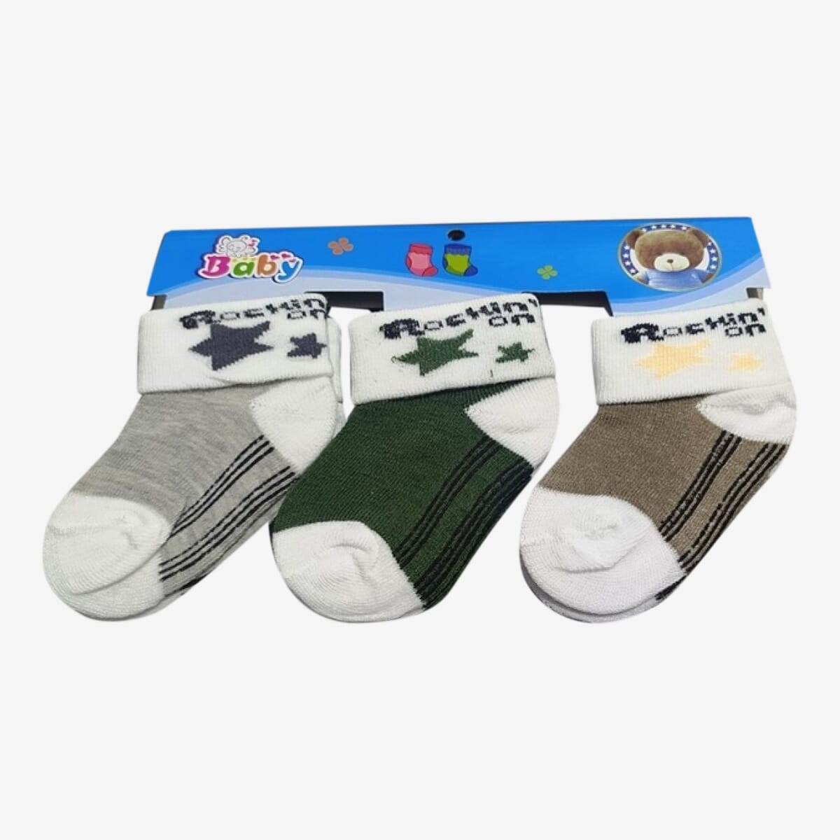 BAby Socks - Combo Of 3 Pair Warm Printed Socks For Kids (From 0 to 1 years old)