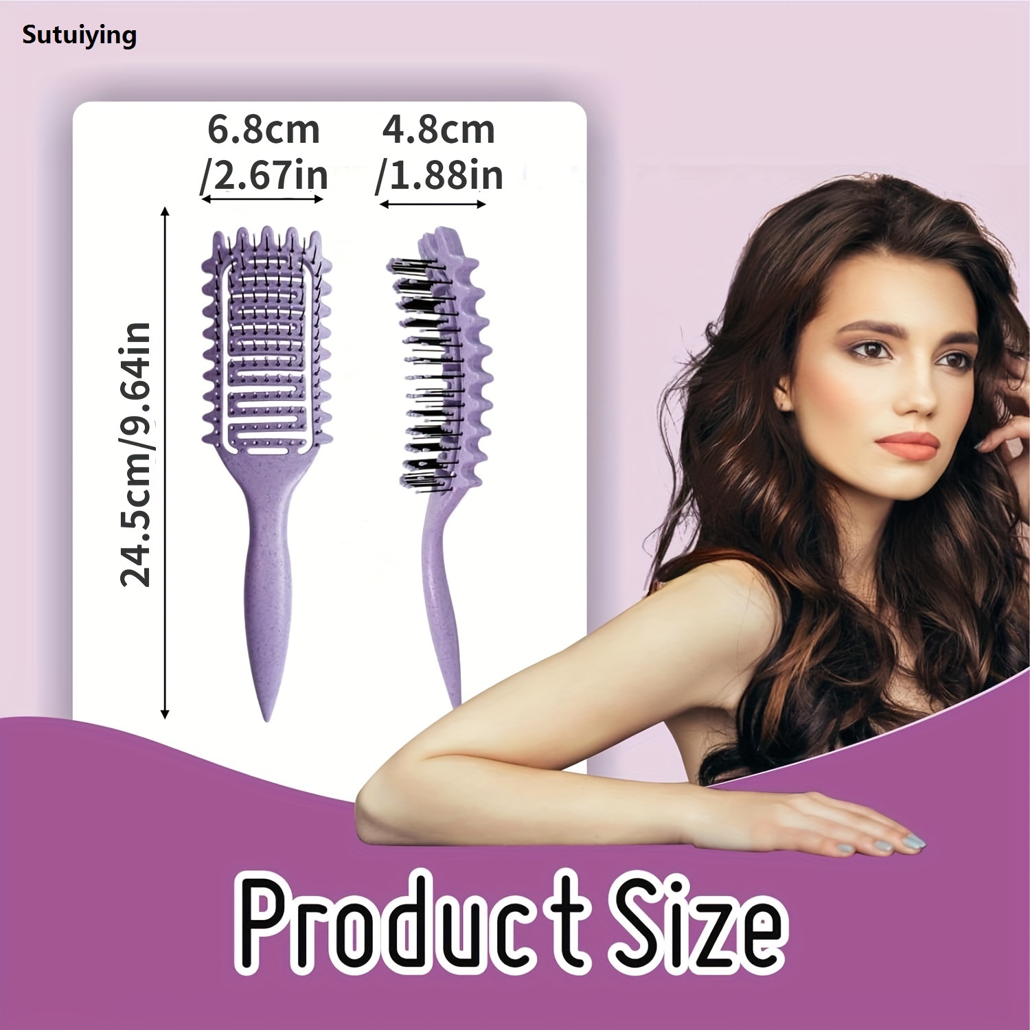 Sutuiying 2pcs Curls Define Styling Brush set Detangling Hair Brush massage 【2025 Version】 Hollow comb For Women And Men Barber Salon Styling Tool