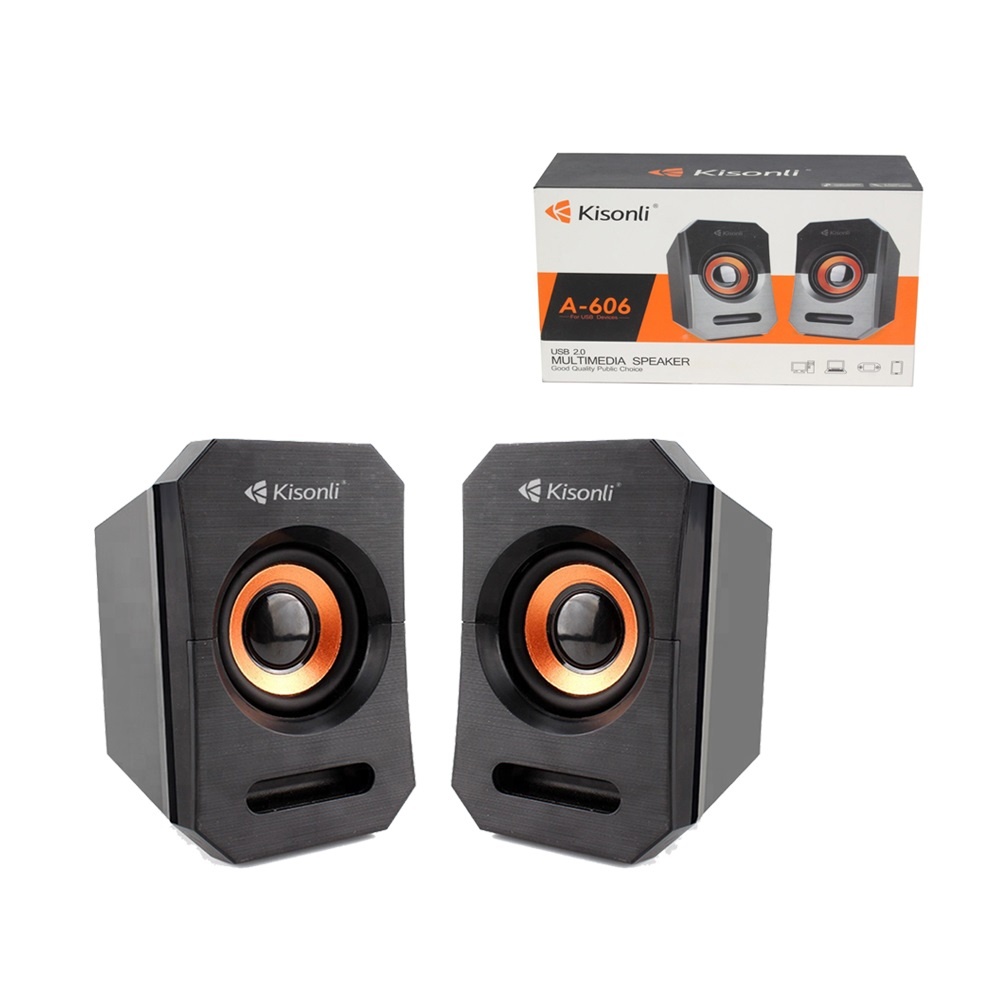 Kisonli A-606 USB 2.0 Multimedia Wired Speaker - Black