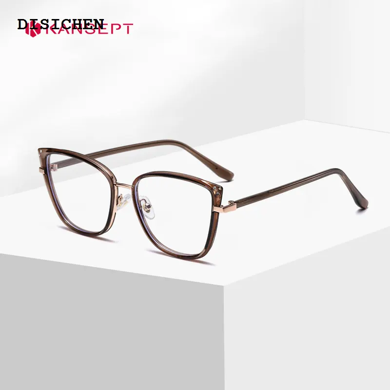 DISICHEN Sales promotion KANSEPT Fashion Cat Eye Customisable Myopia Prescription Optical Lenses Anti Blue Ray Butterfly Recipe Reading Glasses Women