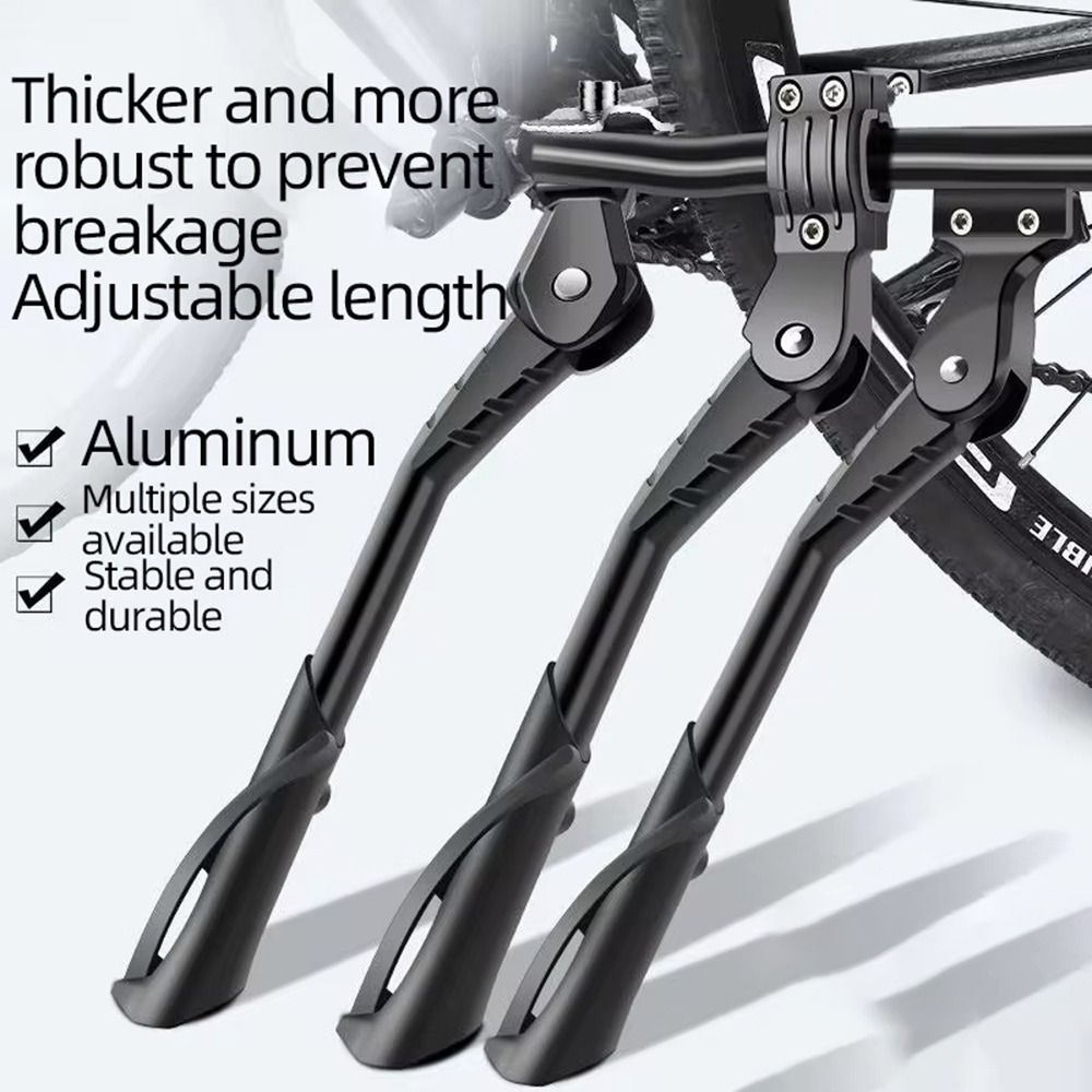 Durable Adjustable Bicycle Kickstand Non-Slip Aluminum Alloy Bike Parking Stand Universal Bicycle Parts Foot Rest for MTB/Snow/Folding Bike/Electric Vehicle