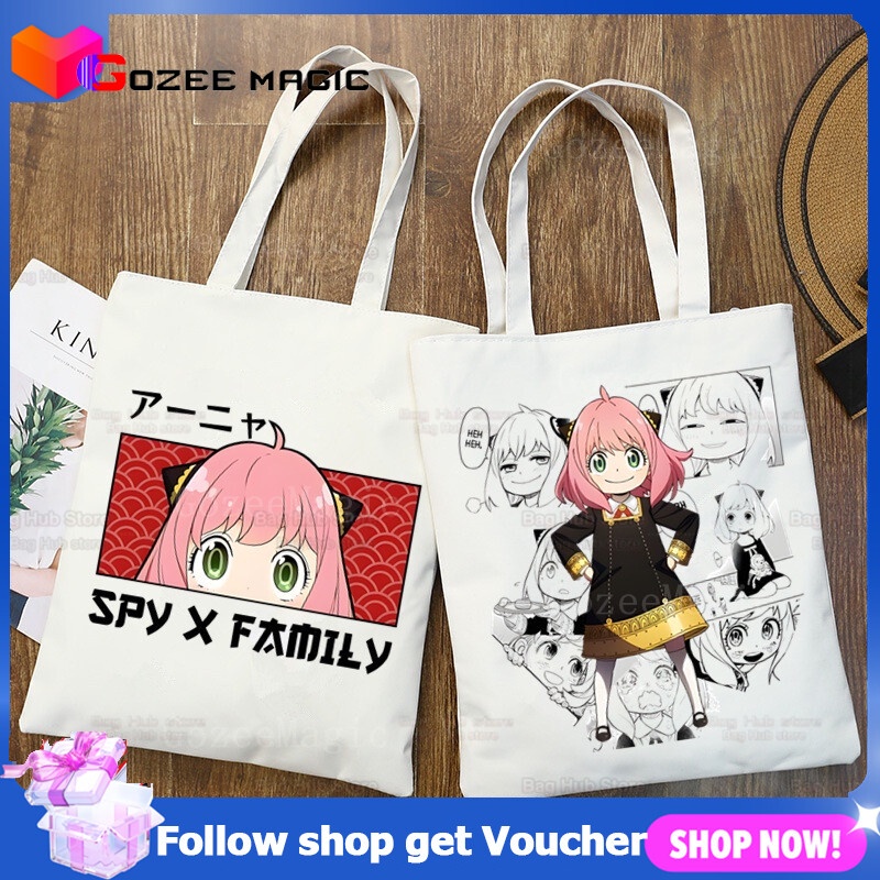 Japan anime spy X family canvas shoulder bag Anya yor loid forger woman student girl kawaii cartoon funny shopping multi-purpose bags adkw