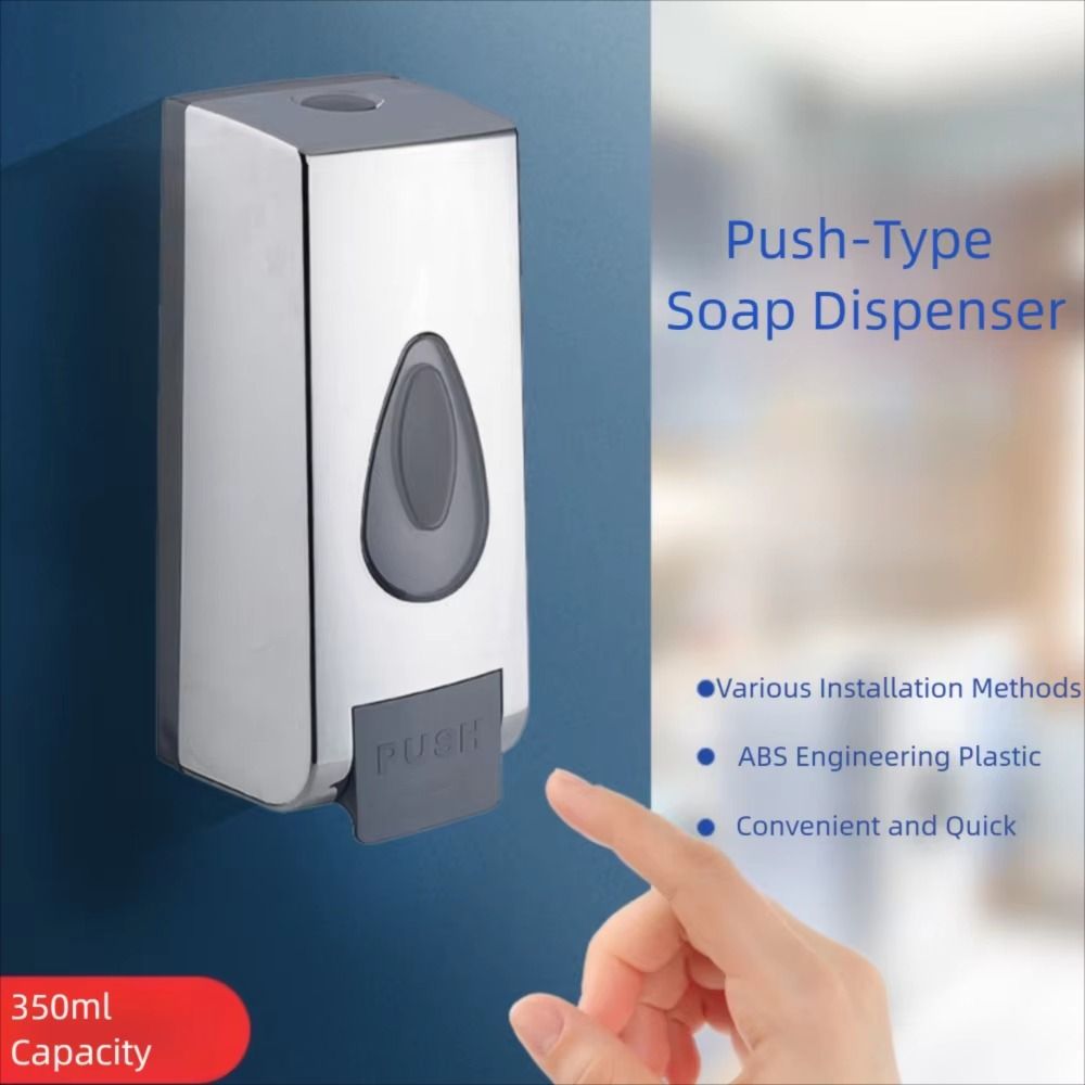 Convenient 600ml Liquid Soap Dispenser Press Type Wall Mounted Manual Lotion Bottle Refillable No Punching Liquid Storage Container Kitchen