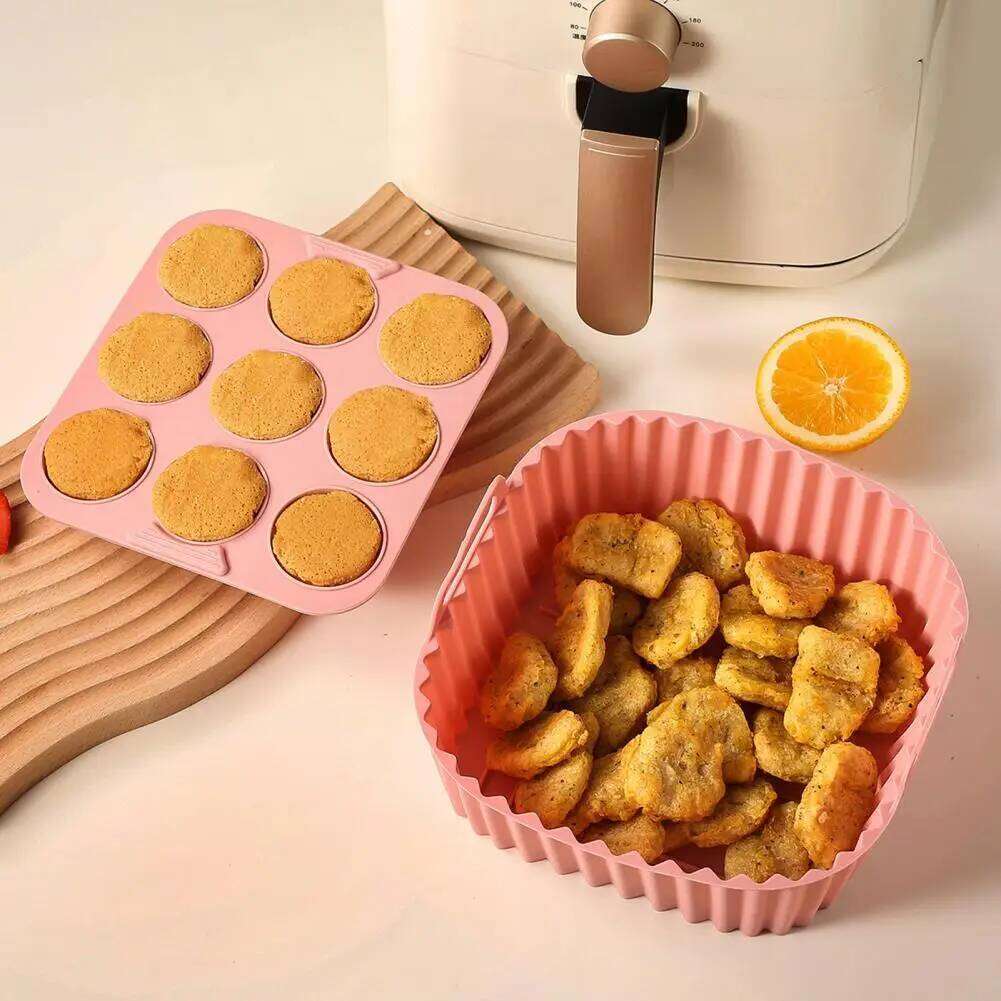 Accessory Silicone Air Fryer Liners Even Heating Cooking High Temp Resistant Cake Molds for Square