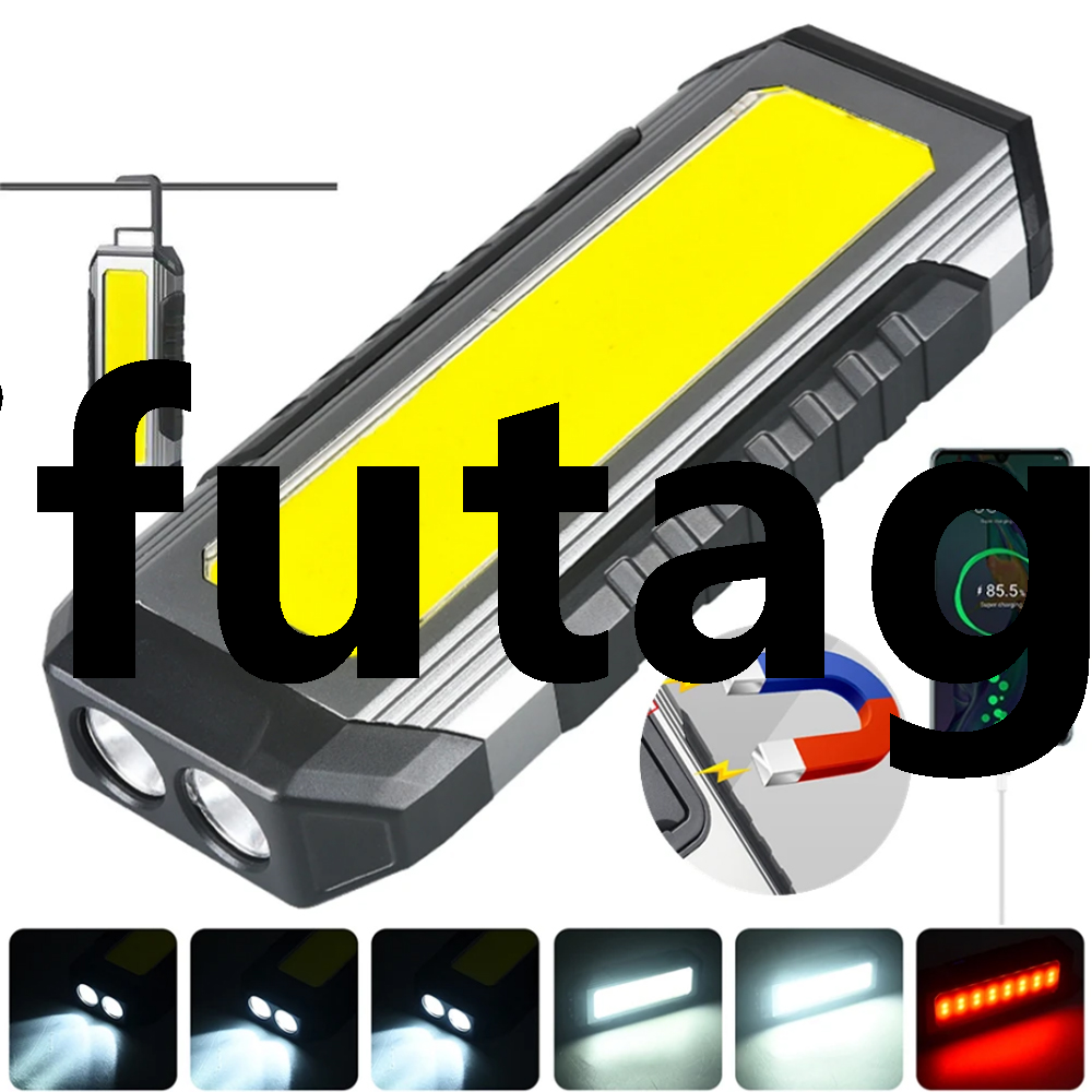 Difutagui 2025 NEW Powerful XPE LED Flashlight COB Work Light 4000mAh Power Bank TYPE-C Rechargeable With Magnet Outdoor Camping Emergency Lantern