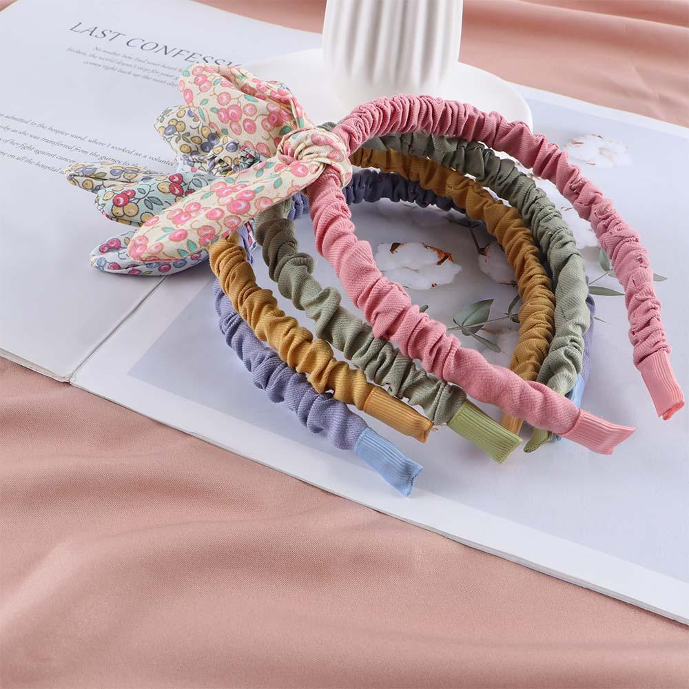 Cute Cloth Girls Hair Hoops Flowers Printed Hairband Hair Accessories Bowknot Headband