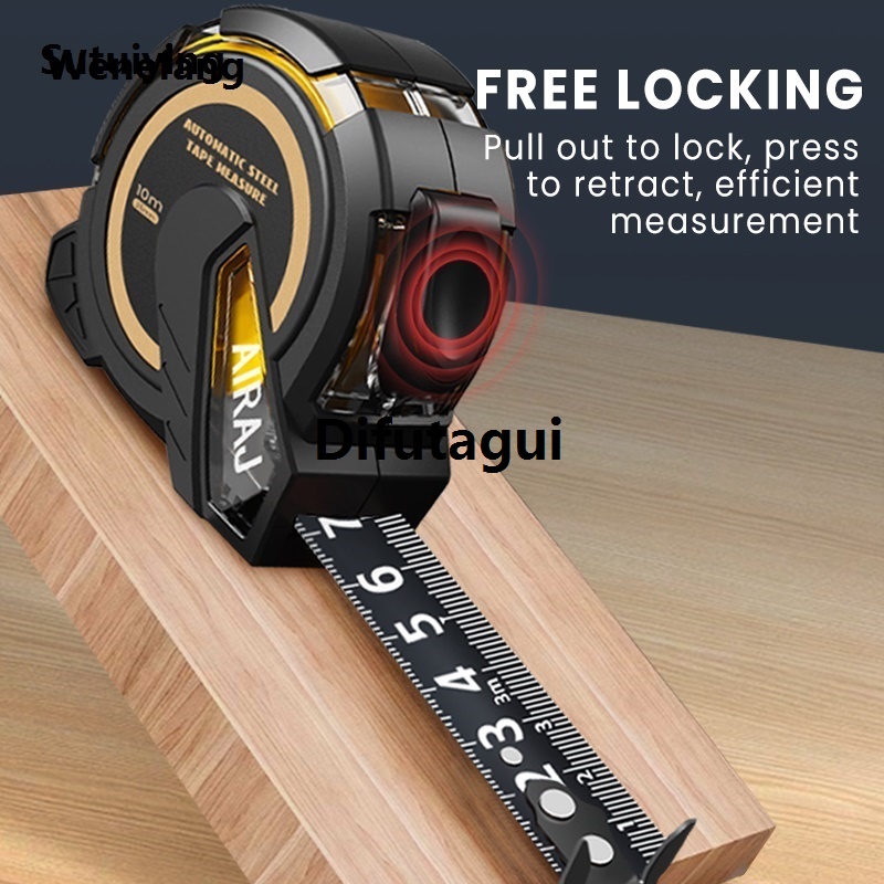 Difutagui AIRAJ 3M to 10M Metric Self-Locking Tape Measure with Rubberized Bargain Fifty percent Special discount price Coating, High - Precision Straightedge Measuring Tool Hand Tool