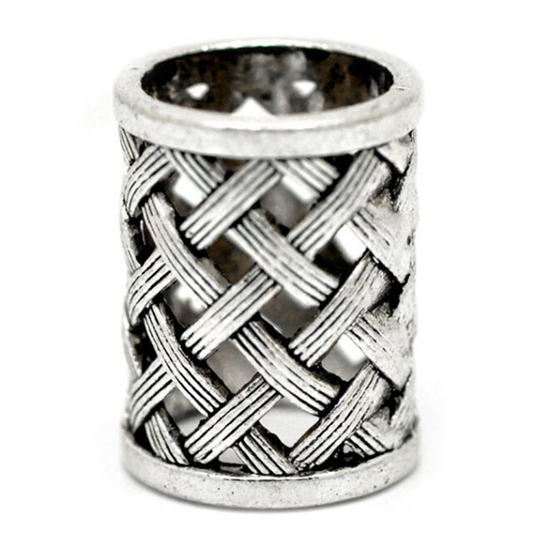 NAMUNY 10X Vintage Antique Bronze Hair Braid Beard Dreadlock Beads Rings Tube Viking Rune Charm Pendant