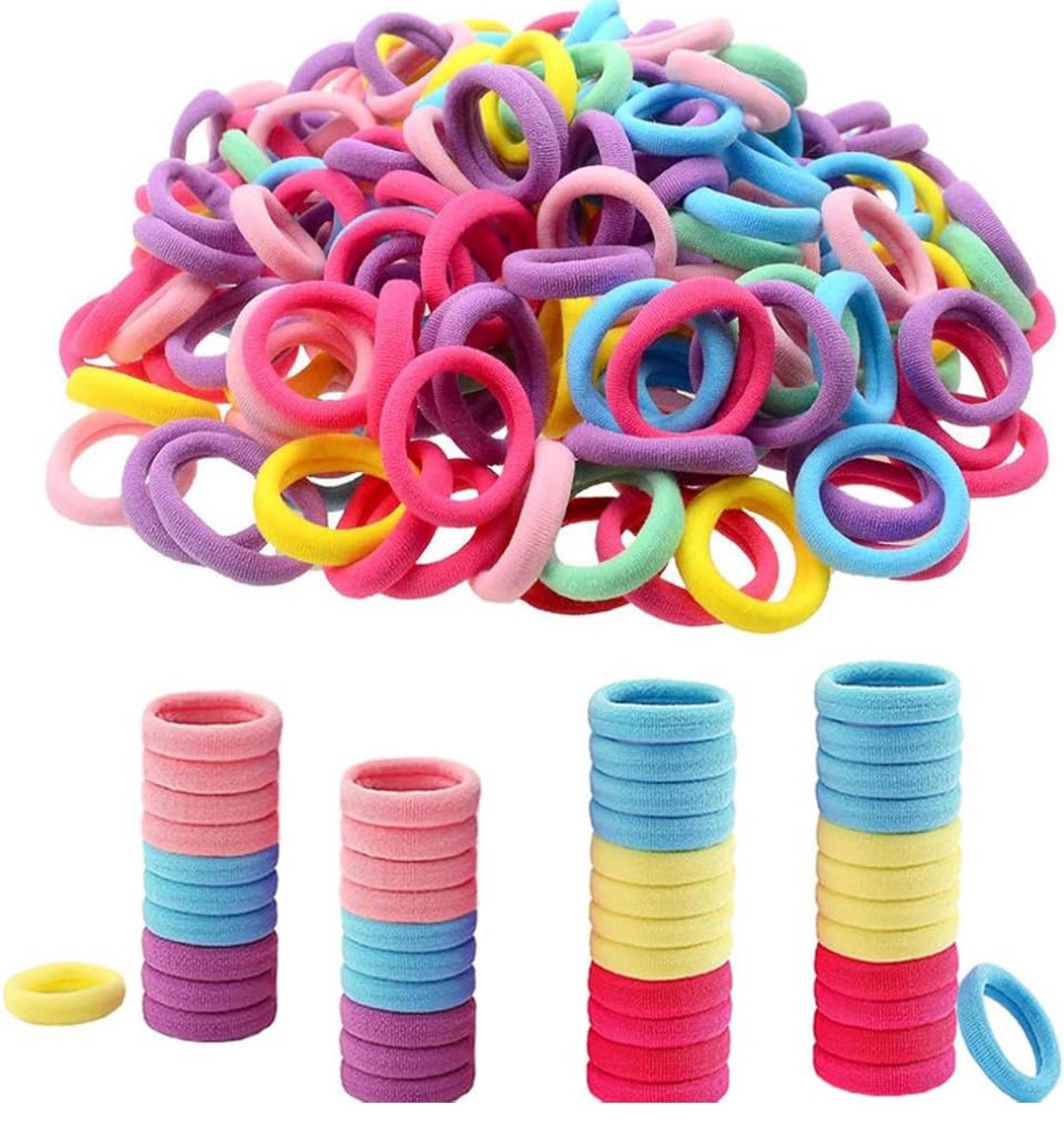 50 Pcs Mini Hair Ties For Toddler Girls, Tiny Baby Girls Hair Ties, Infant Hair Ties, Kids Hair Ties Bands And Baby Girls Ponytail Holders