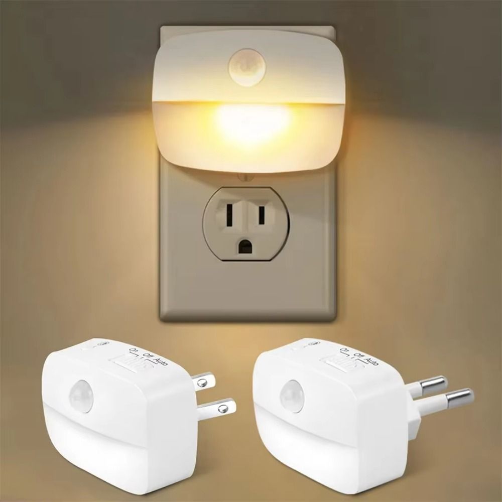 Wall Lamp Motion Sensor Induction Light EU US Plug Battery Operated Mini LED Night Light Energy Saving Wireless Bedside Night Lamp WC