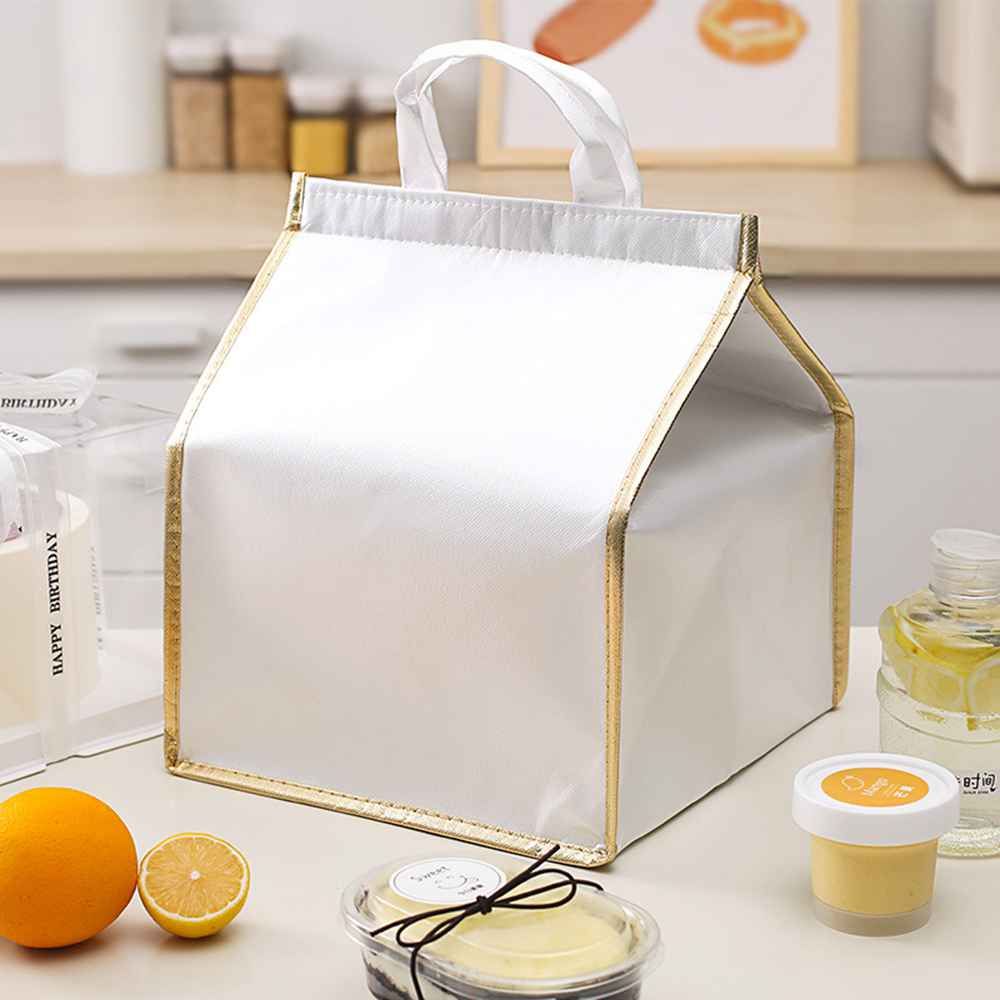 Portable Aluminum Foil Foldable Cake insulation bag Delivery Bag Cooler Bag Thermal Box