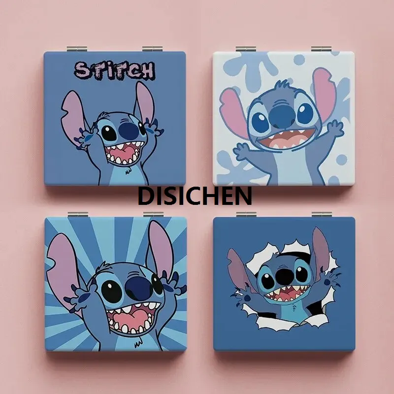 DISICHEN 2023 Disney Stitch Makeup Mirror Double Sided Mini Cartoon Portable Foldable Student Anime Kawaii Things Cute Girl Chrismas Gift Portable