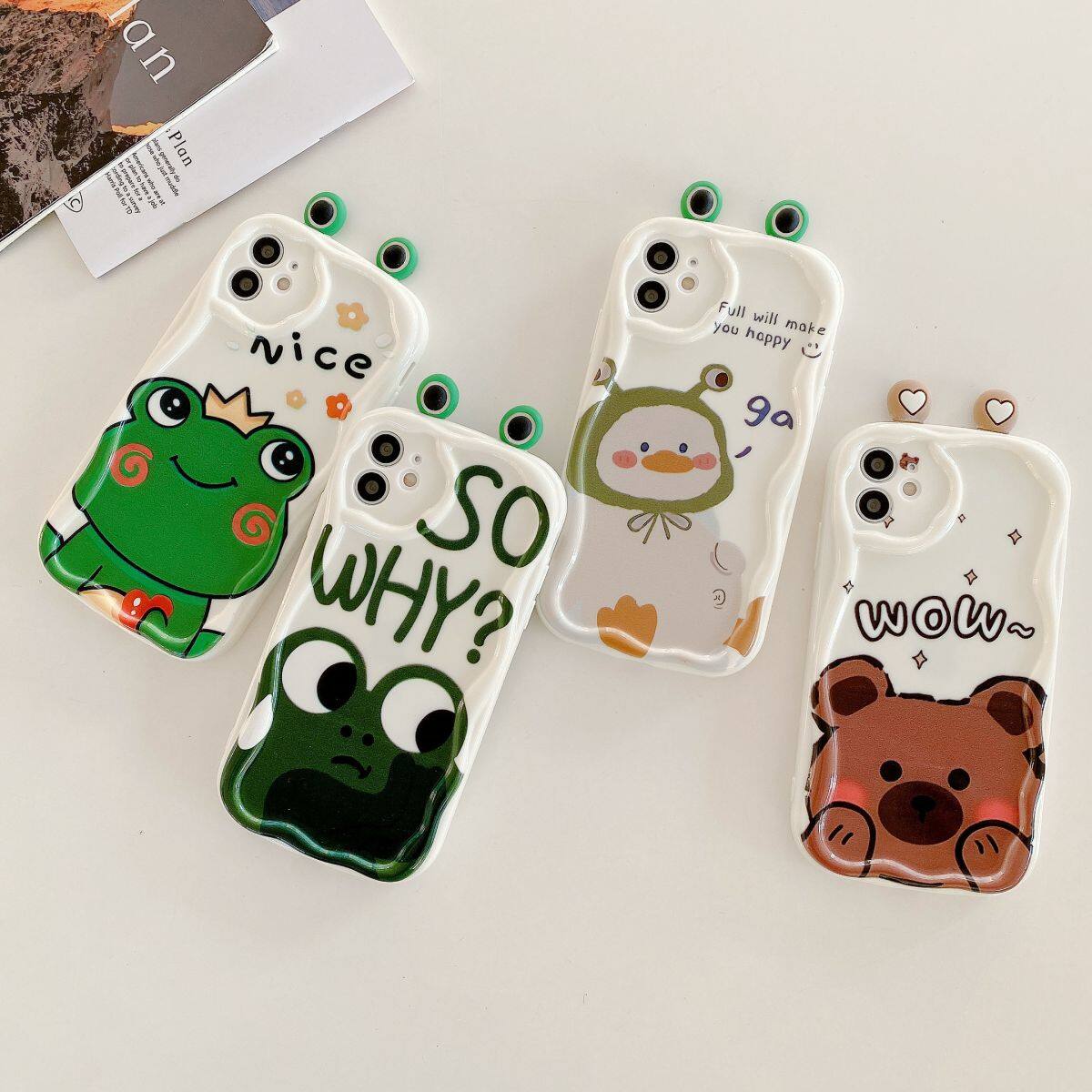 Phone Case For OPPO Realme GT 3 C11 2021 C33 C31 C35 C55 C21Y C25Y C20 C21 C12 C15 C25 C30 C30S C25S C2 Back Cover Casing Cartoon funny Couple Cute Bear Yellow Duck Carrot Ugly Frog Ear Doll Silicone Soft Back Cover Shockproof Clear Protection