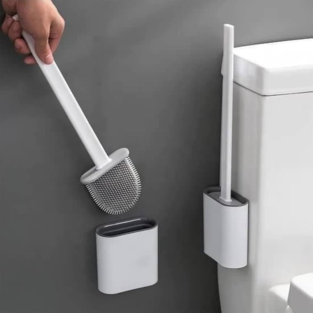 Silicone Toilet Brush Wall-Mounted Cleaning Brush for Bathroom Household Cleaning Produc