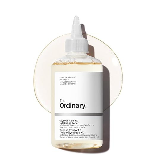 The Ordinary Glycolic Acid 7% Exfoliating Toner, Brightening and Smoothing Daily Toner for More Even-Looking Skin Tone 240ML