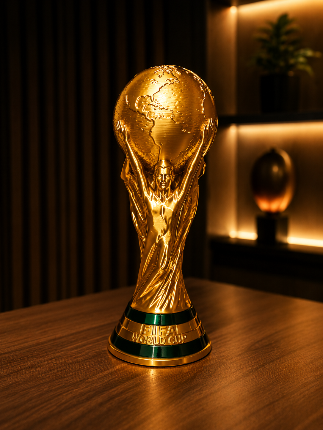 FIFA World Cup Trophy Replica - Premium Metallic Gold Silk Finish Football Memorabilia Souvenir Gift