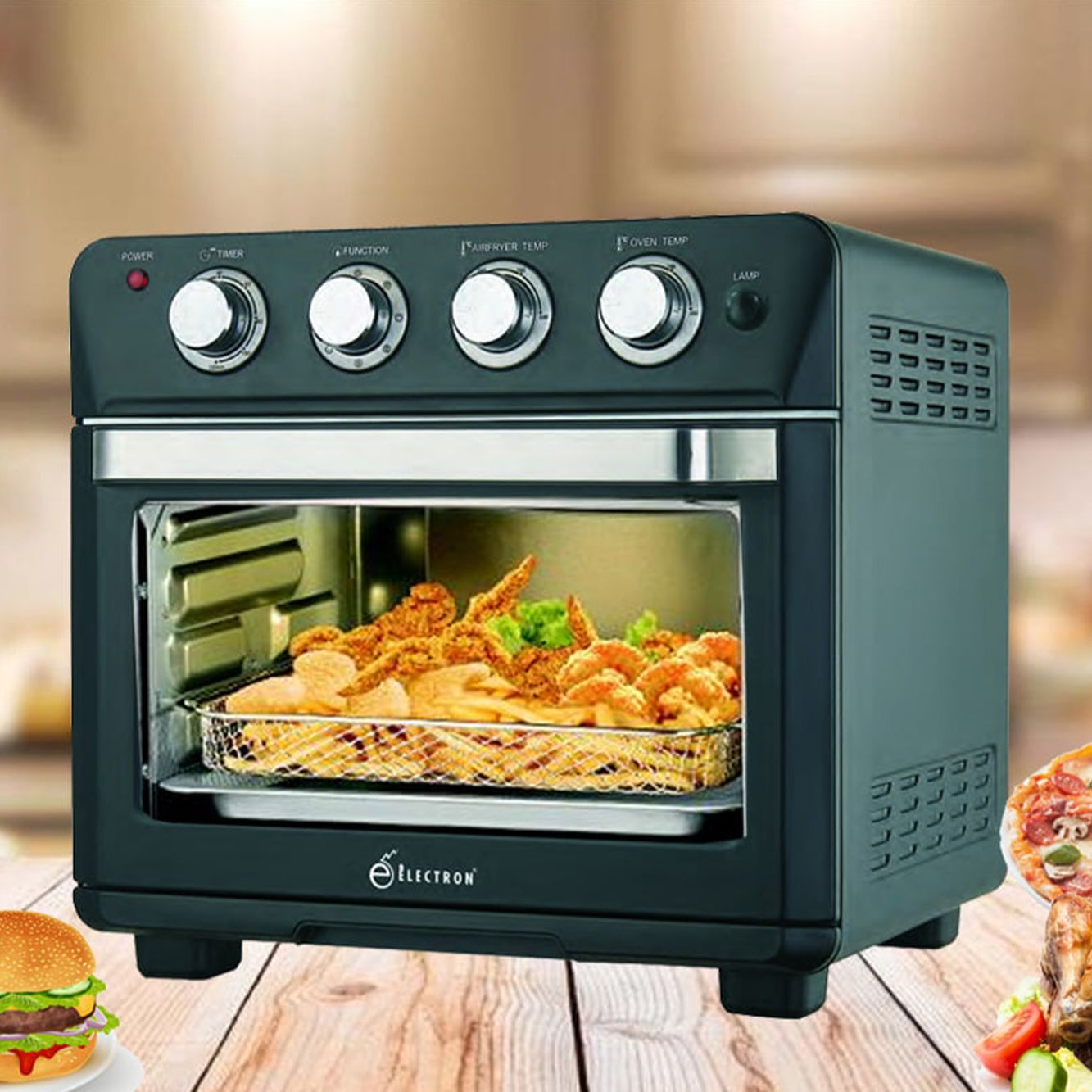 Electron 25L Air Fryer Oven With Convection And Dehydrate Function (Black)