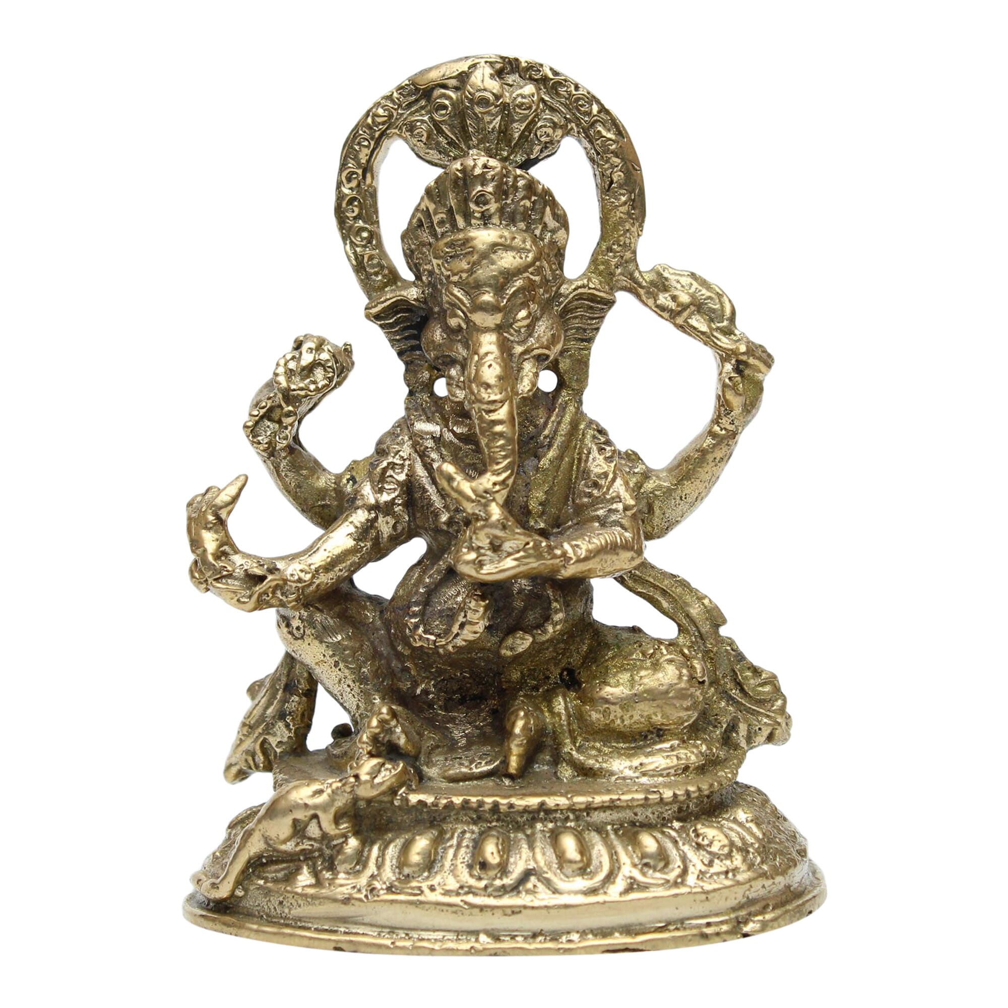 Golden Color 3" Brass Lord Ganesh Statue
