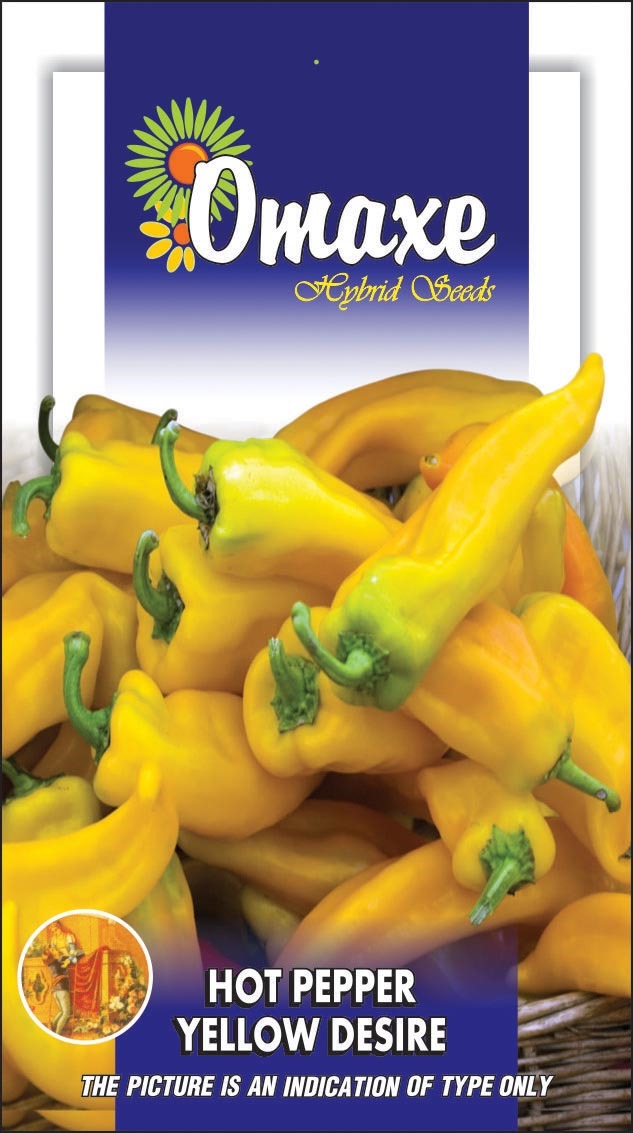 1 Packet Omaxe Hot Pepper Yellow Desire Seeds For Planting - High Germination Rate Fresh & New Seeds