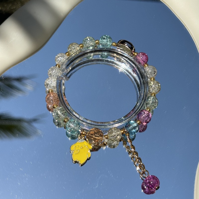 【Hottest Trends】Girls' Handstring Bracelet Children's Bracelet Beaded Crystal Female Cute Student Girls' Fashion Princess