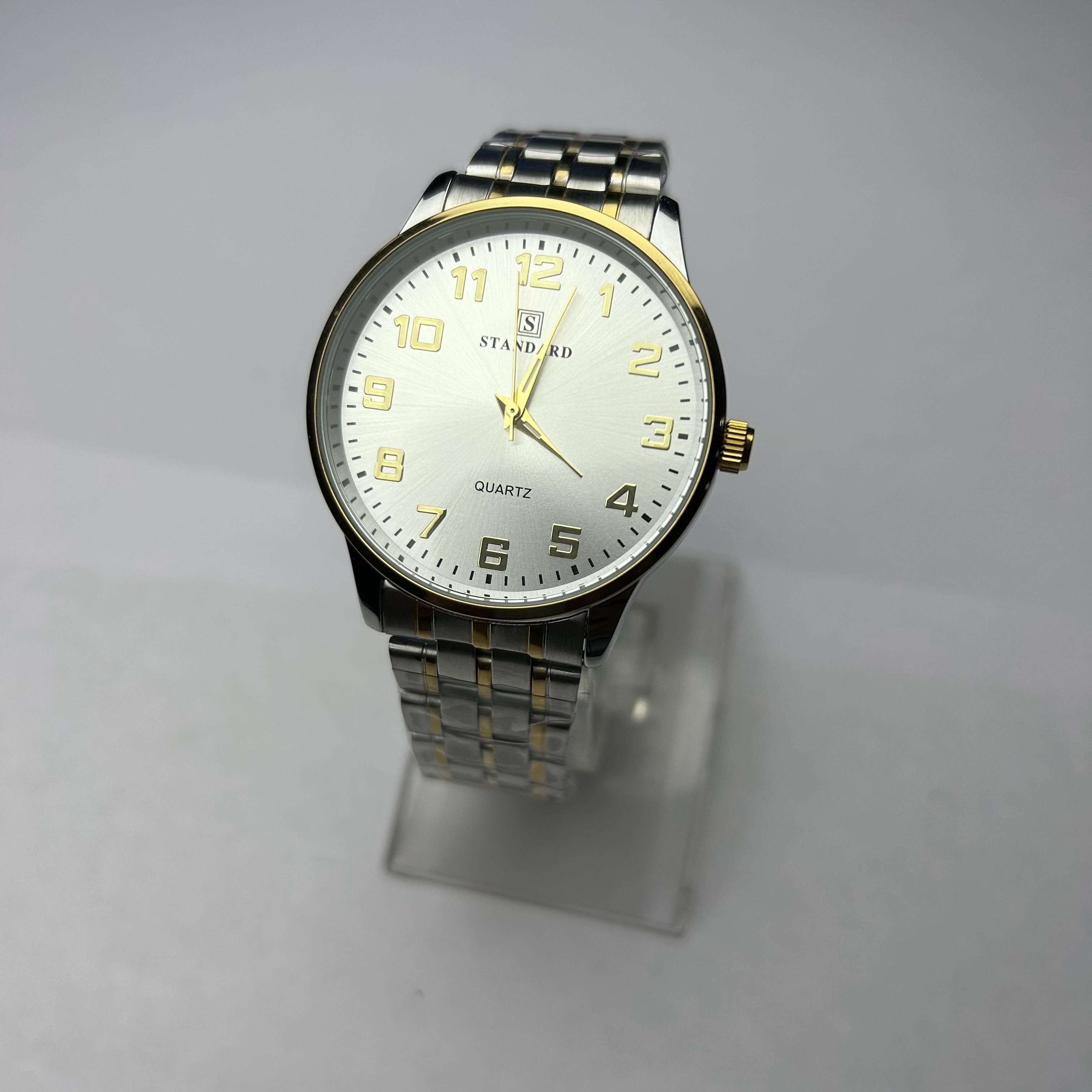 Standard Numeric Waterproof Stainless Steel Silver Color Watch For Women