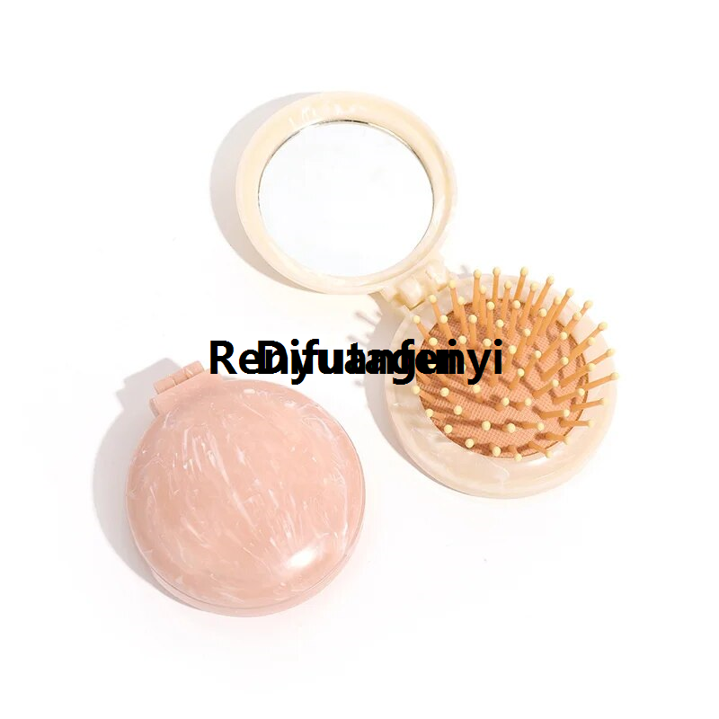 Difutagui 1/2/3/4pcs Mini Airbag Combs With Mirrors Travel Hair Brush Makeup Profesional Luxury Hair Combs Folding Massage Hair Brush Round Styling Tools New