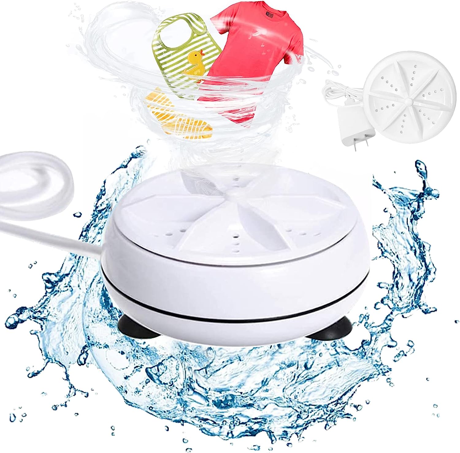 Compact Portable Turbo Washing Machine - Space-Saving Multifunctional Laundry Dryer for Travel, Dorms & Offices