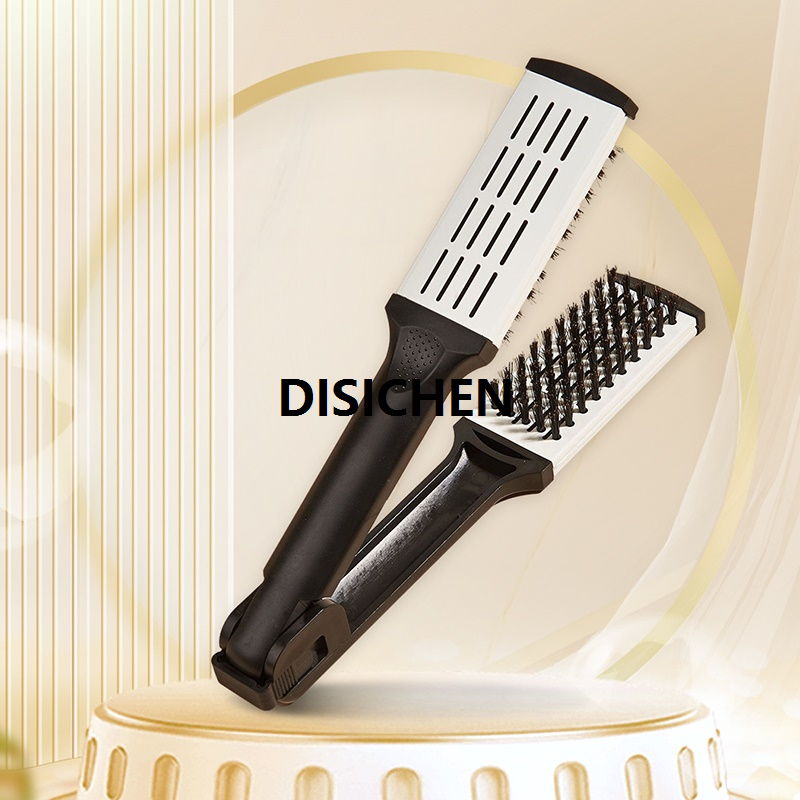 DISICHEN 1pcs Splint V-shaped Flat Comb Salon Boar Bristle Hair Brush Detangle Comb for Hair Styling Fluffy Anti-Static Home Barber Tools Affordable