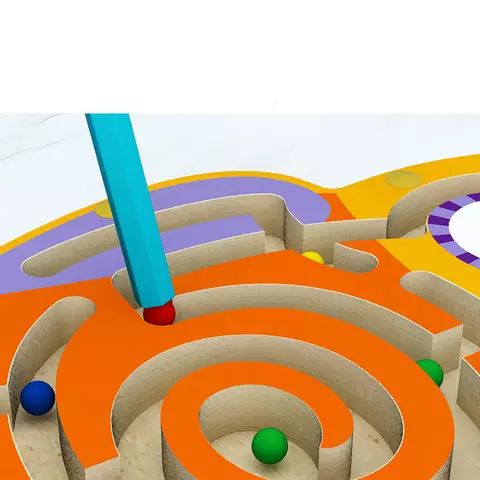 Vylon Magnetic Animal Maze Puzzle Game - Magnetic Stick and Magnetic Balls Game for Kids and Toddlers - Multi Shapes Wooden Game