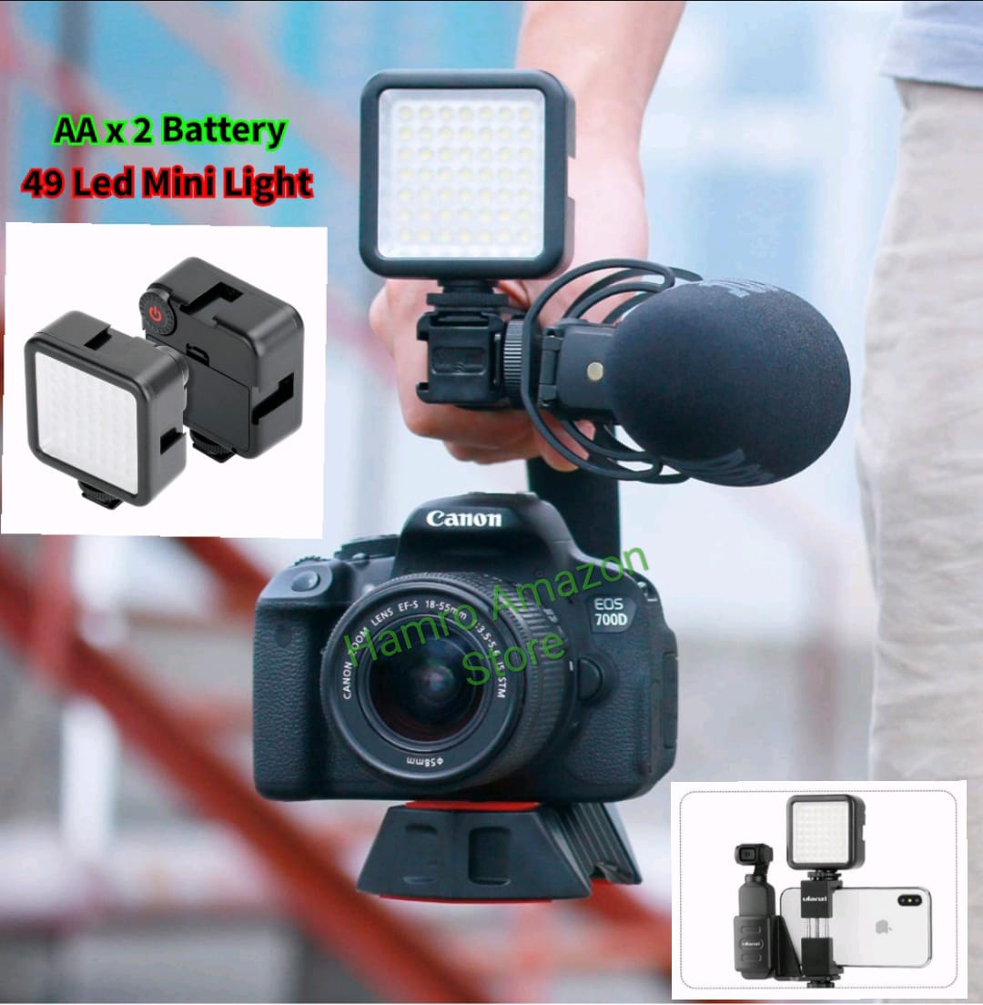 49 LED Video Camera Light Panel Lamp 6000K for DSLR Camera and Camcorder