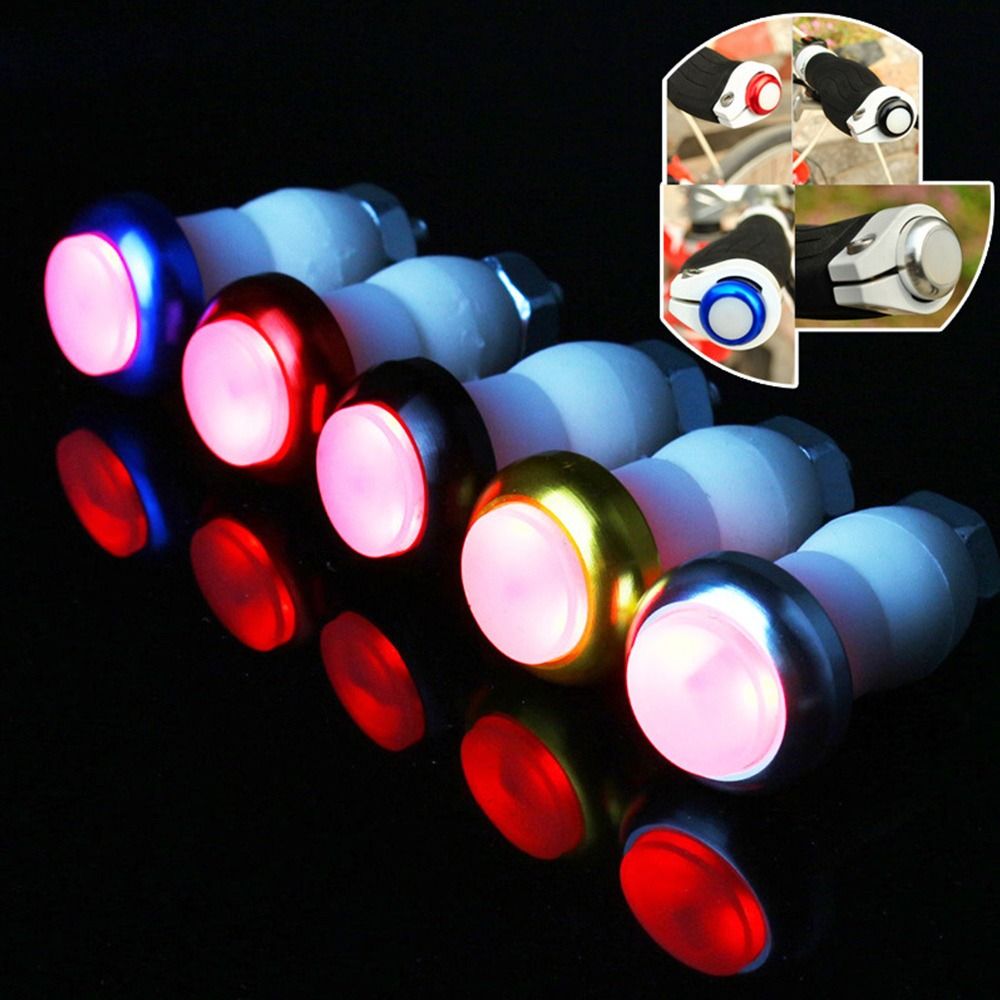 1 Pair Mini Alloy LED Bicycle Handlebar Light Safety Warning Lamps Cycling Indicator Lamp Turn Signal Lights