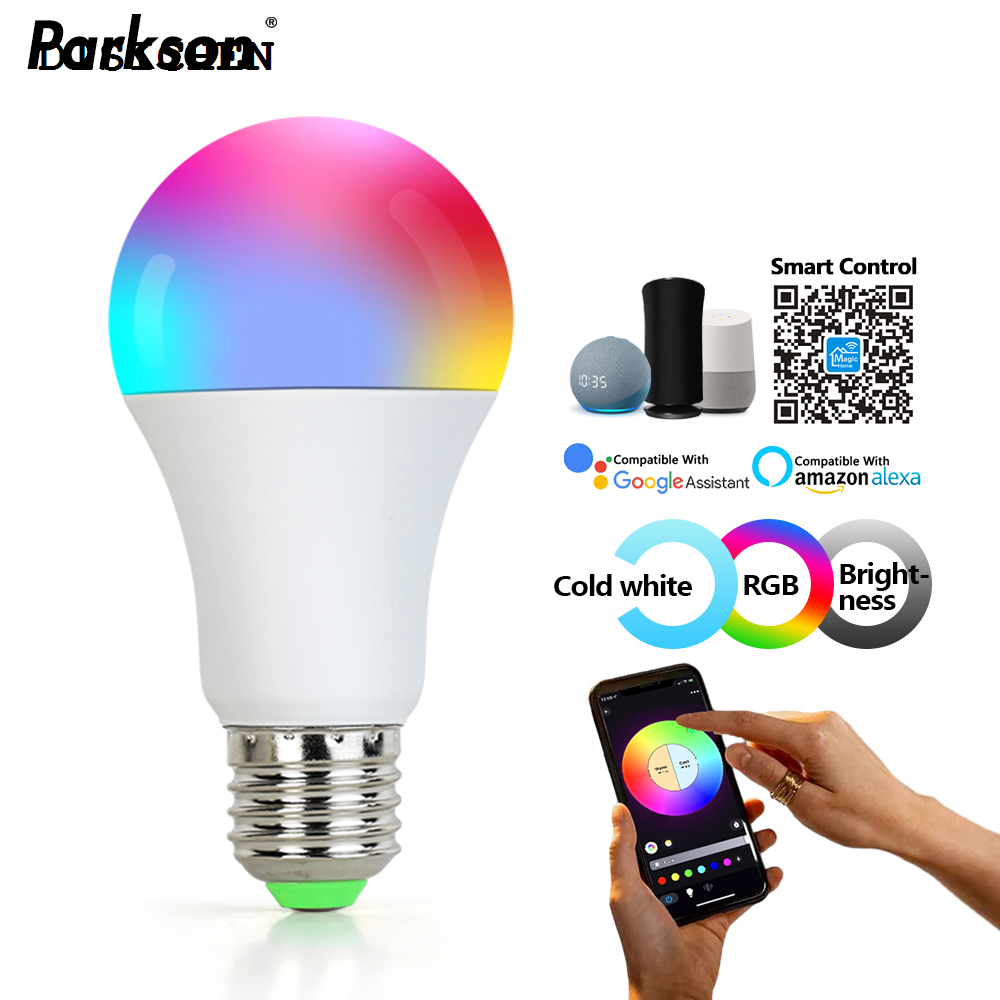 DISICHEN High Quality 10W E27 RGB LED Light Bulb Tuya Alexa Lamp 220V Smart Life App Control Dimmable LED RGB Smart Bulb For Google Home Decoration