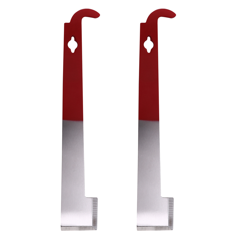 NAMUNY 4 Pack Stainless Steel Beekeeping Hive Tool J Hook Bee Frame Lifter and Scraper Equipment for Beekeepers