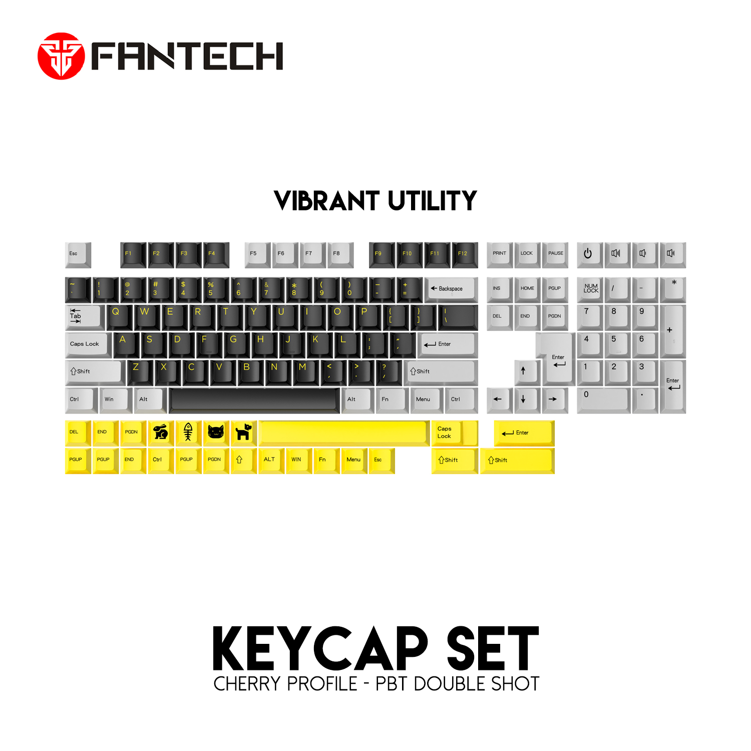 Fantech Keycaps SET PBT Dual-Shot Vibrant Utility ACK01