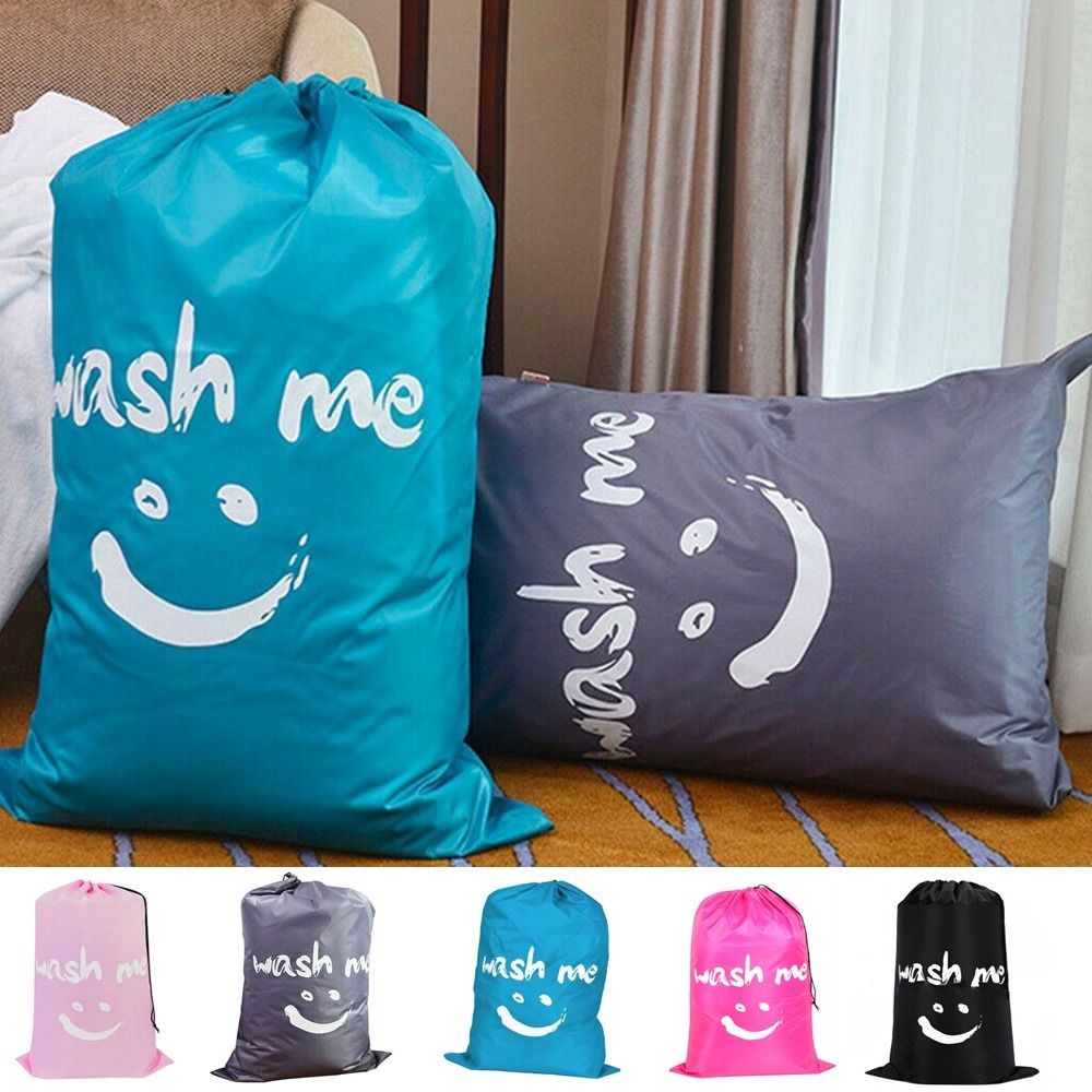 Shape oxford cloth portable laundry bag folding smile travel storage bag large capacity sturdy dirty clothes tissue dormitory