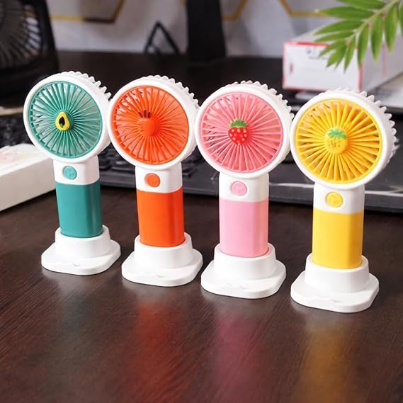 Cute Korean Design Mini Portable Fan with Lithium Rechargeable Battery | 3 Speed Mode