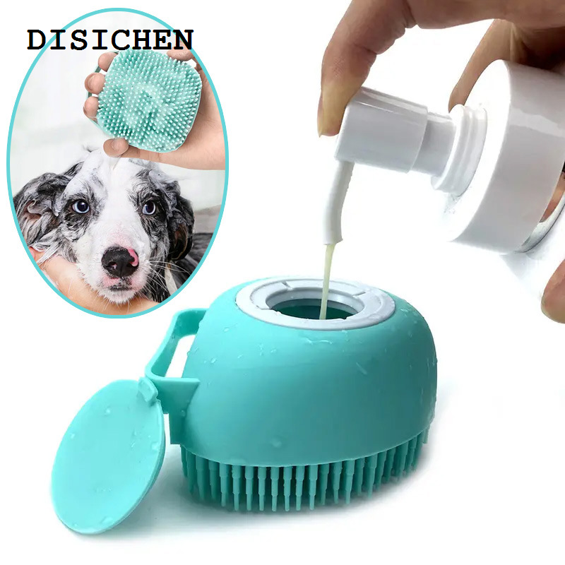 DISICHEN Affordable Pet Bath Brush Shampoo Massage Brush Soft Silicone Puppy Cat Comb Pet Dog Cleaning Brush for Dog Cat Shower Grooming Tool