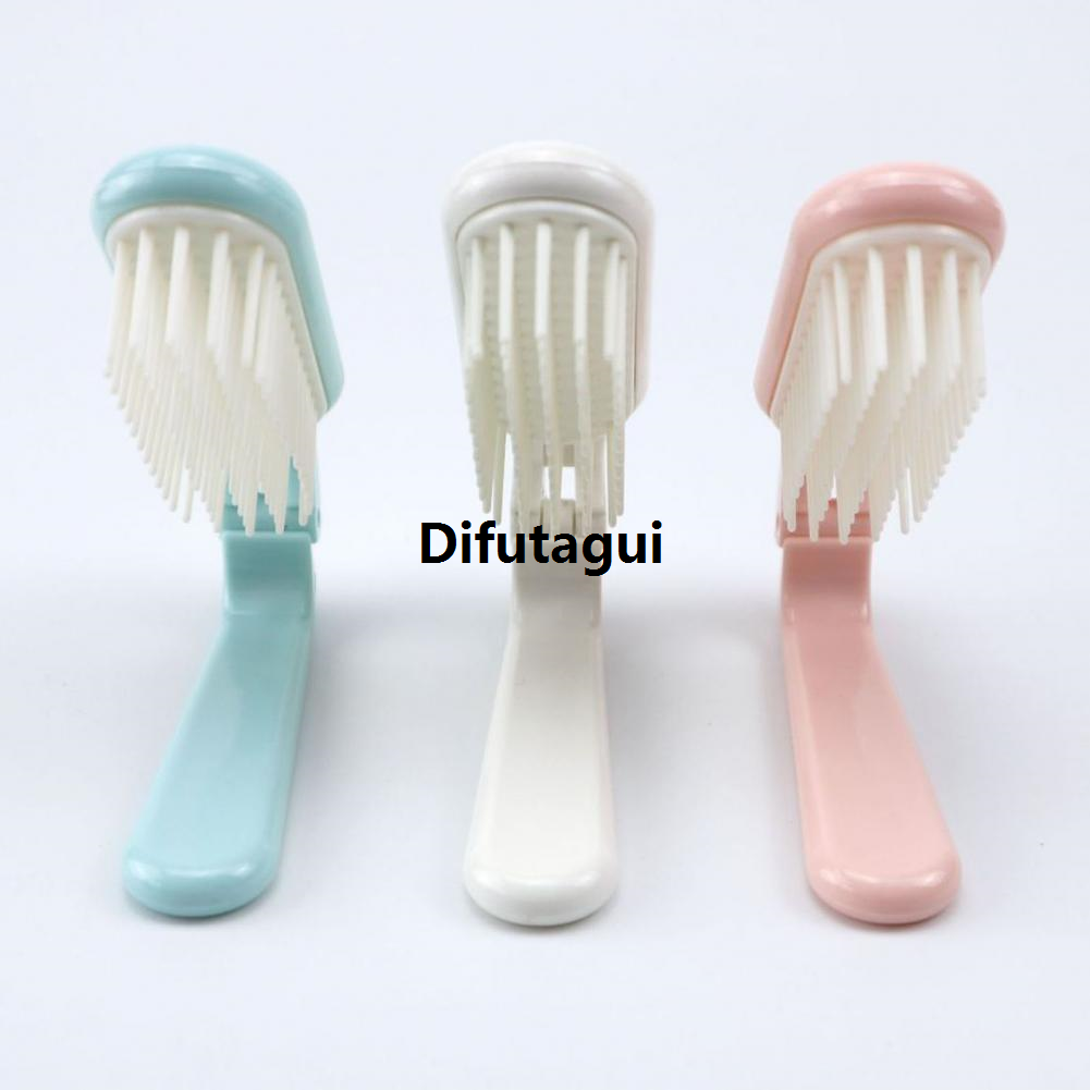 Difutagui Travel Massage Ladies Portable Comb] Hot Selling [Folding Comb, Soft Hot Selling Bristle Brush Head, Anti-Static Fine Tooth Hairdressing Tools Comb