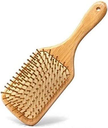 Natural Bamboo Wooden Paddle Hair Brush , Square Shape