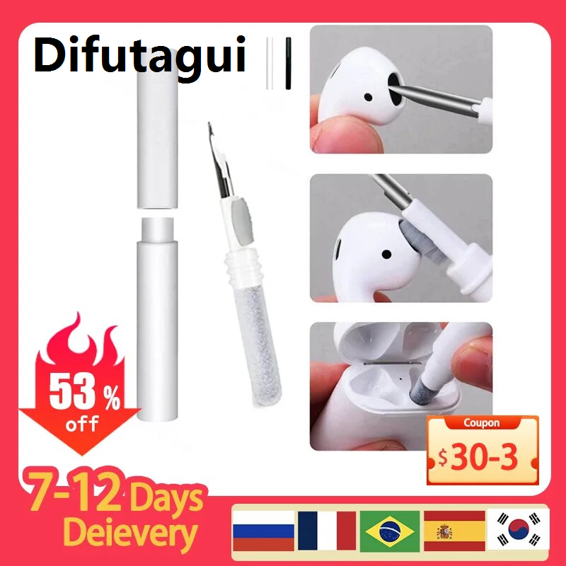 Difutagui multi cleaning pen 3 In 1 Phone Cleaner 3 In 1 Earbuds Cleaning Pen Set Air Pod Cleaner Kit With Soft Brush And Touchscreen Cleaner For ChargingTool Sets