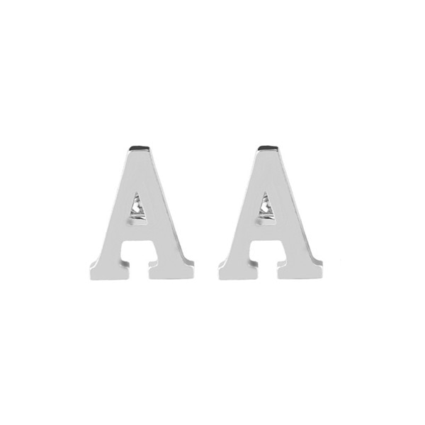 【VisioN Super Shop】One Pair Fashion Alphabet Cufflink Male Formal Shirt Initial Letter Wedding Silvery Letter Button Cuff Shirts