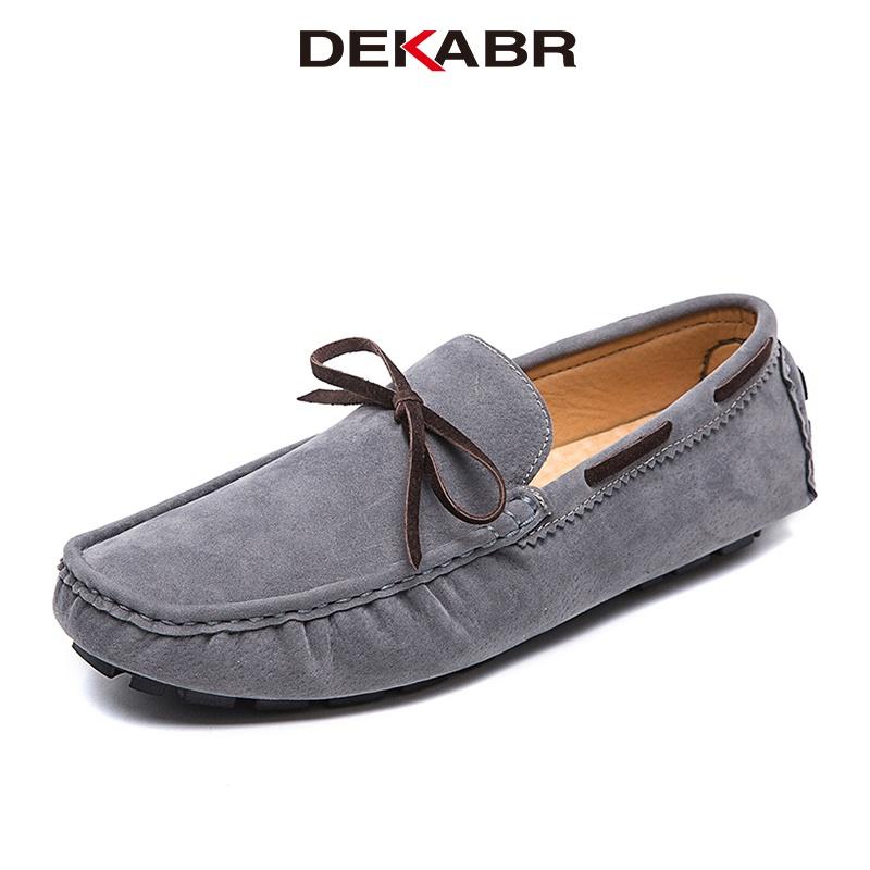 DEKABR Size 38~48 New Men Loafers Moccasins Casual Genuine Hide Shoes Fashion Men Slip on Driving Shoes Summer Style For Men