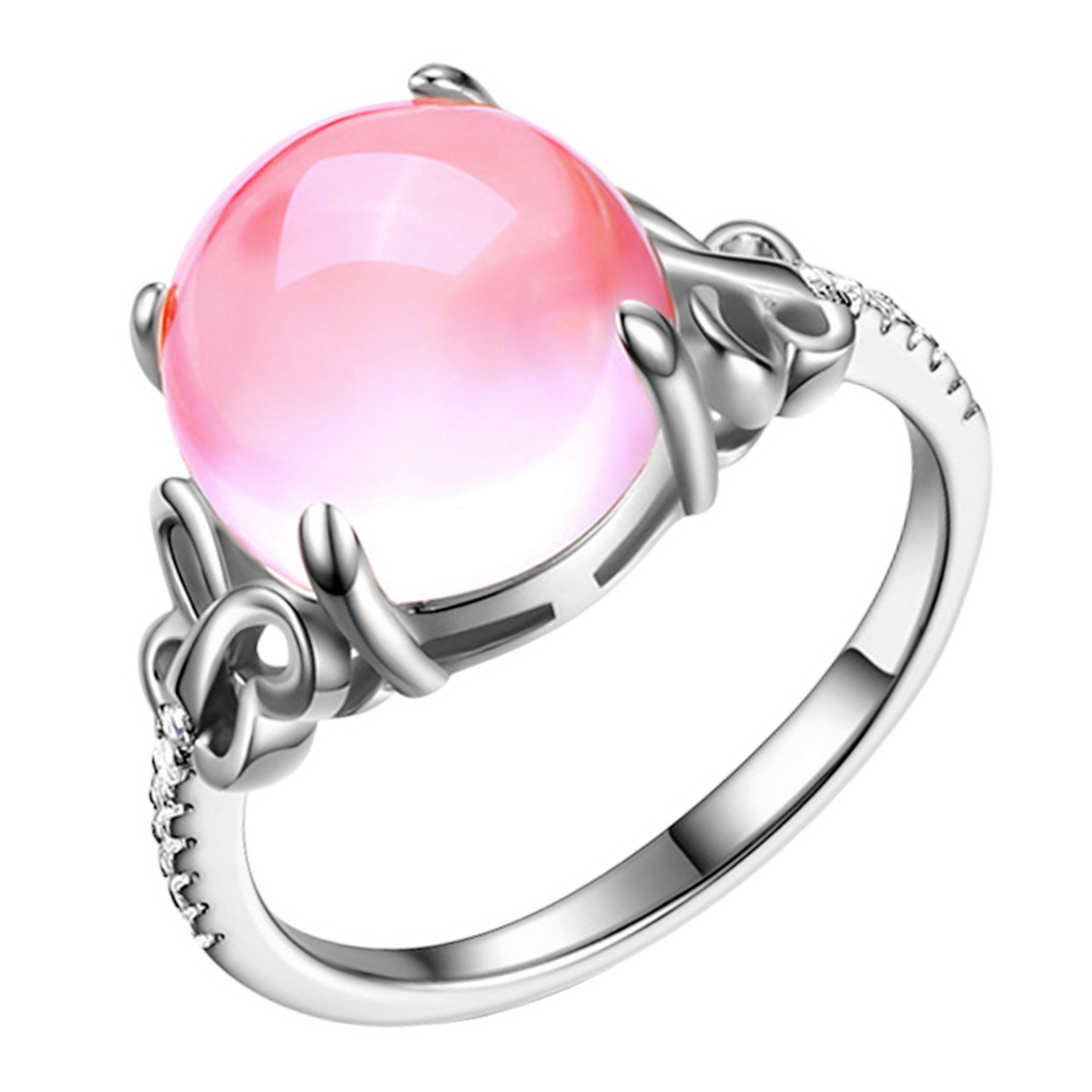 【Cheap】Jin Jiahua Elegant Butterfly Ring Hibiscus Stone Ring Open Pink Crystal Gold Plated Female Ring Index Finger End Ring